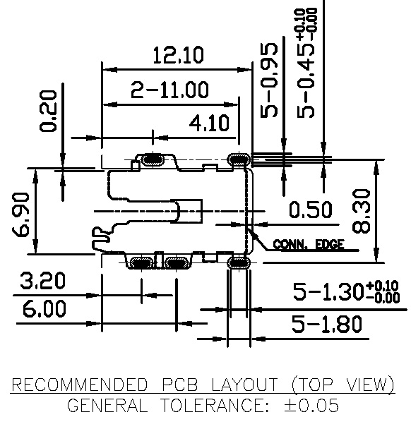 ST-33105B-R焊盤圖